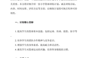 小学完整篮球训练计划
